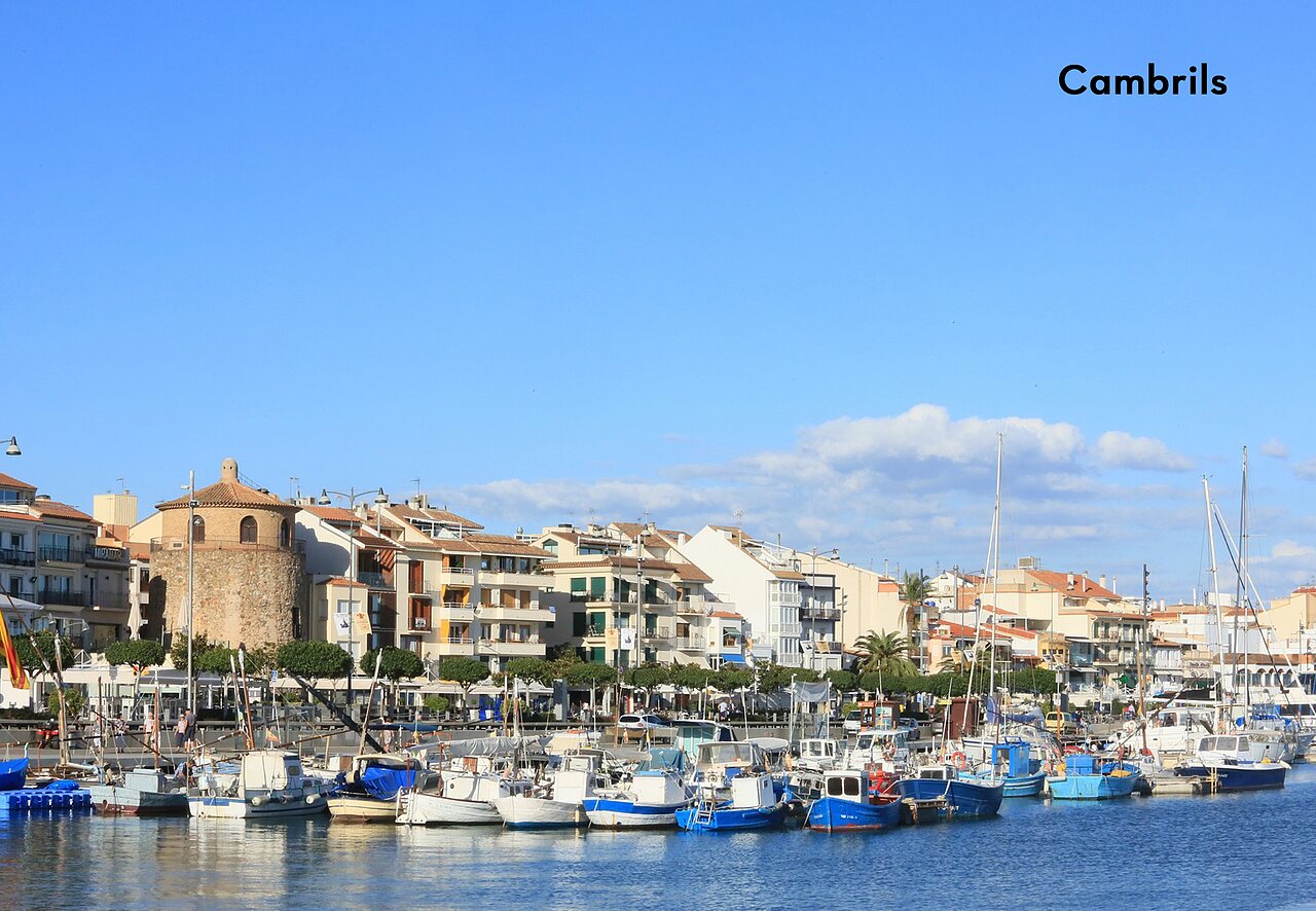Port de Cambrils avec bateaux de p�che et b�timents c�tiers, lieu � visiter.