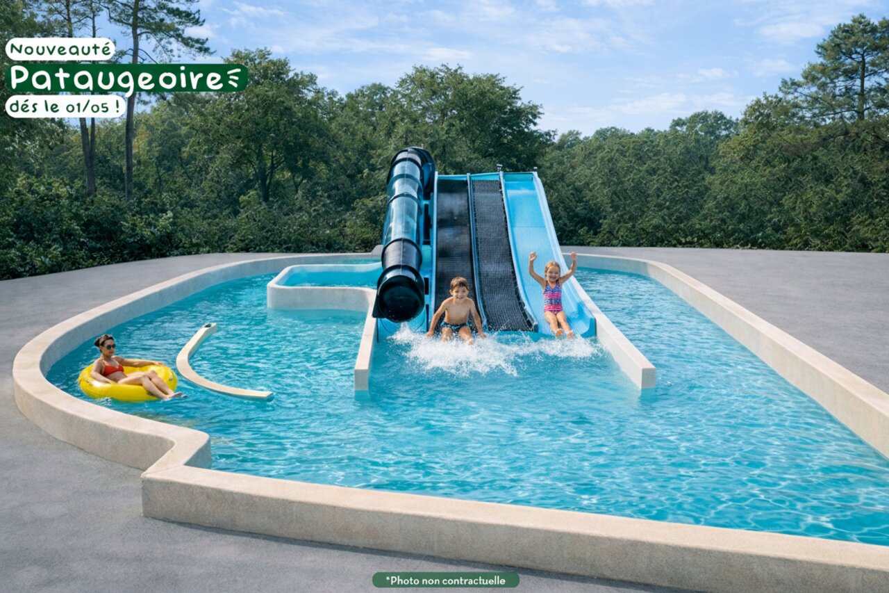Toboggans aquatiques et pataugeoire pour enfants au camping CLICOCHIC Aloua � Sevrier (74).