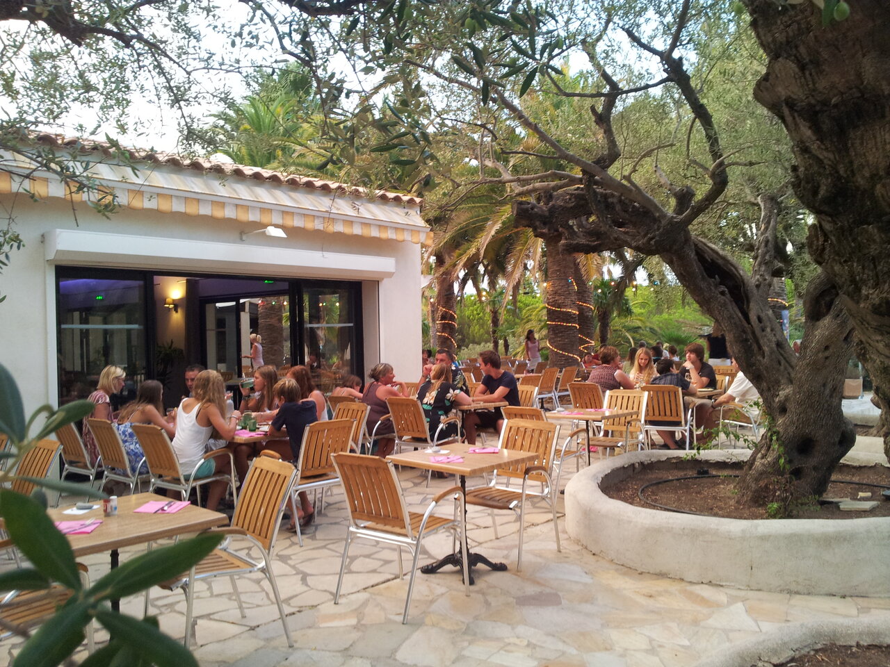 Terrasse restaurant ext�rieure au camping CAPFUN La Baume - La Palmeraie � Fr�jus (83).