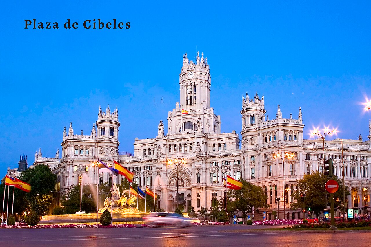 Plaza de Cibeles, fontaine et Palais de Cyb�le, � visiter � Madrid.