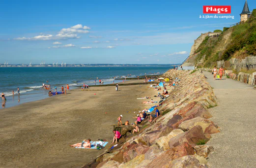 Plage de sable fin pr�s du camping CAPFUN Chateau d'Arvid � Villerville (14).