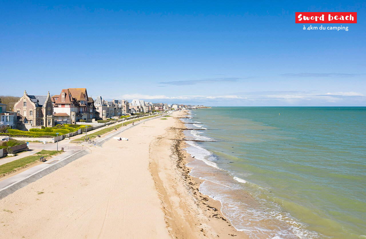 Historisch Sword Beach in Normandi�, landingsplaats om te bezoeken.