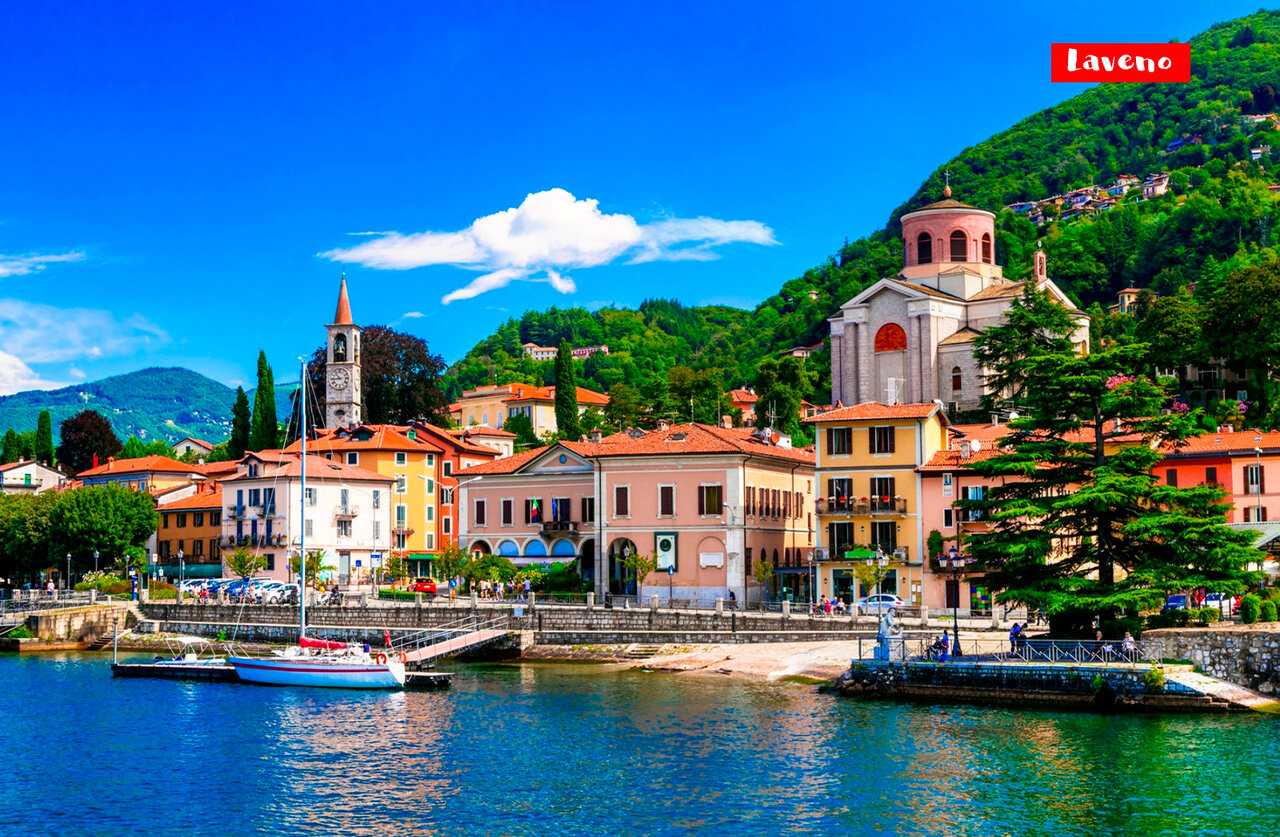 Village pittoresque de Laveno sur les rives du Lac Majeur, Italie.
