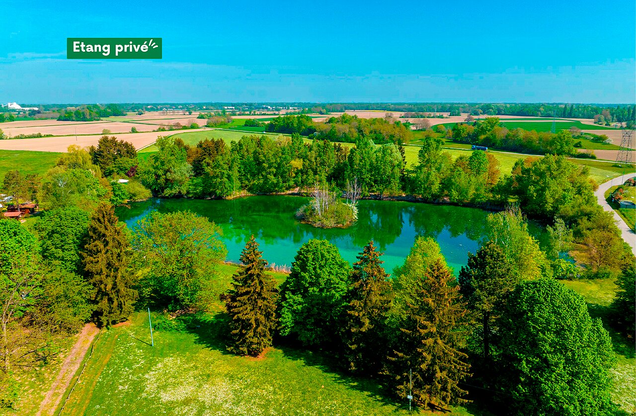 �tang, verdure, vue a�rienne au camping CLICOCHIC Au Clair Ruisseau � Gerstheim.