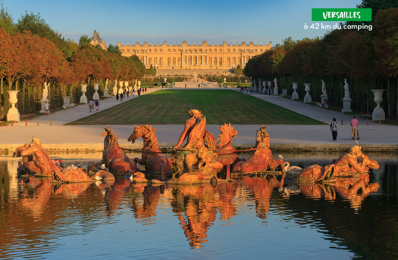 Latona Fountain and Palace of Versailles, historic site to visit near Paris.