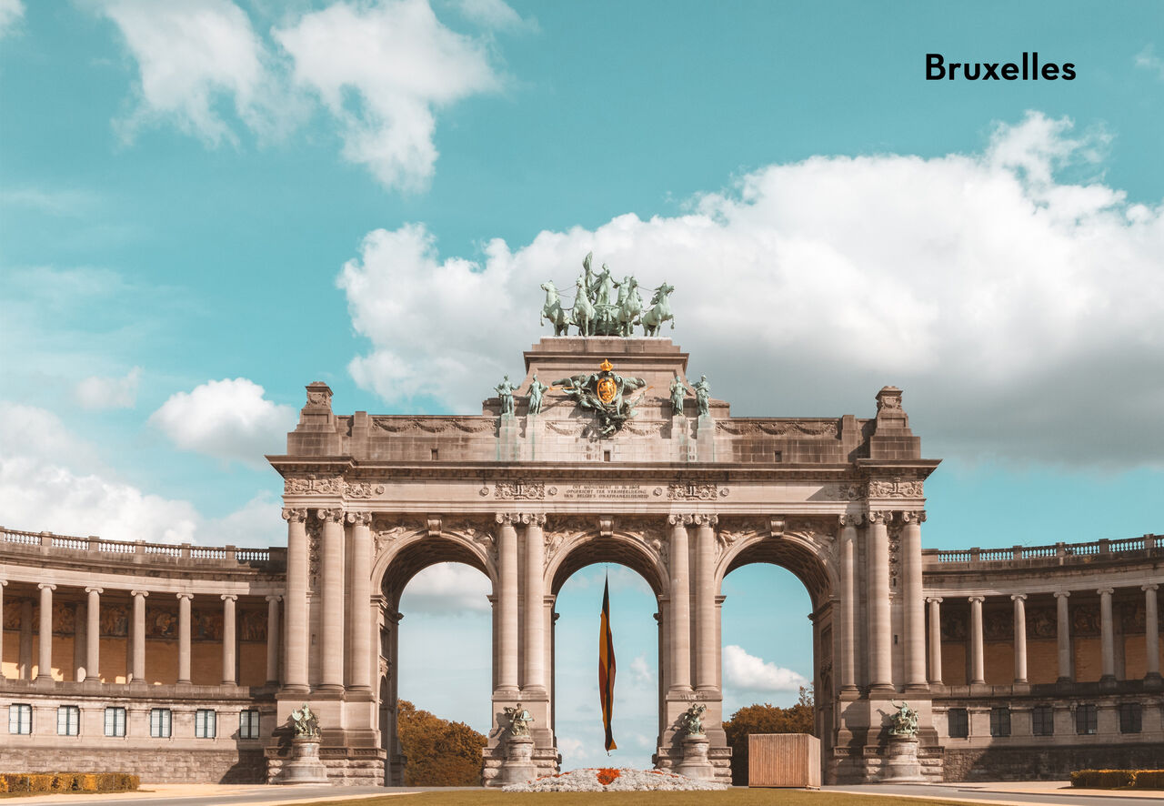 Arc de Triomphe du Cinquantenaire � Bruxelles, un lieu � visiter pr�s du camping.