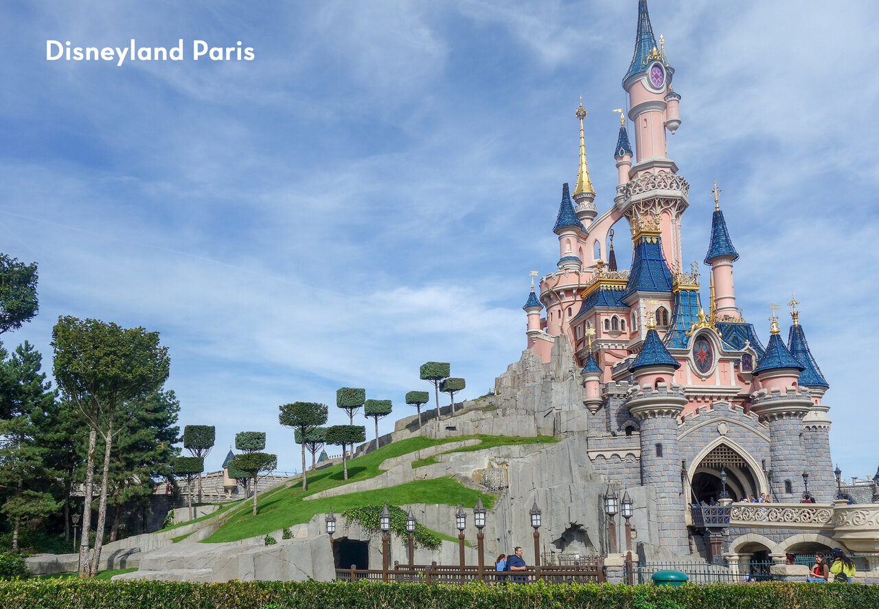 Sleeping Beauty Castle at Disneyland Paris, a major tourist attraction.