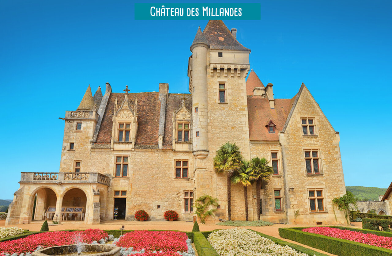 Ch�teau des Millandes, monument historique � visiter pr�s du camping en Dordogne.
