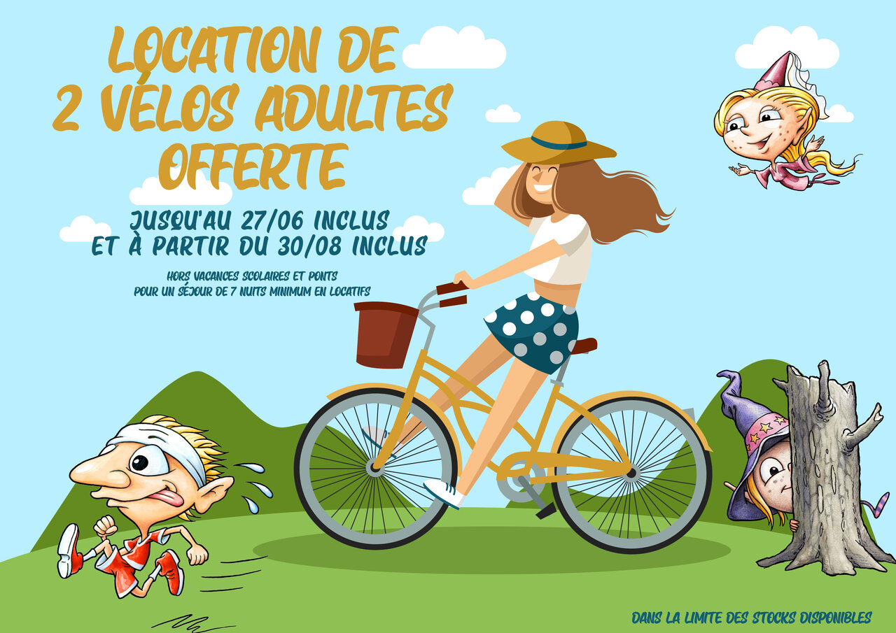 Offre location v�los adultes, femme � v�lo au camping CAPFUN Grenouill�re � Su�vres.
