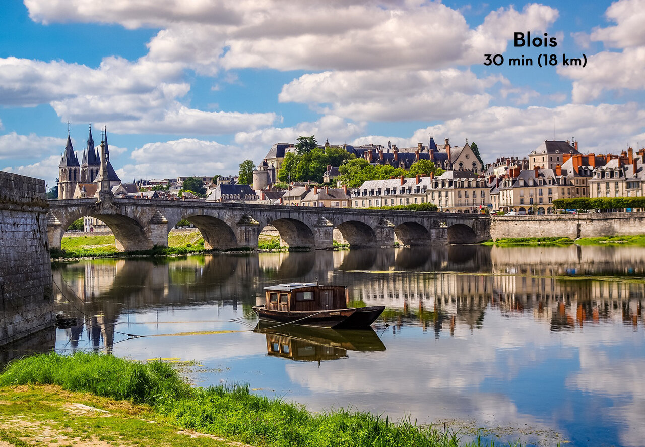 Pont de Blois sur la Loire, ch�teau et ville historique � visiter.