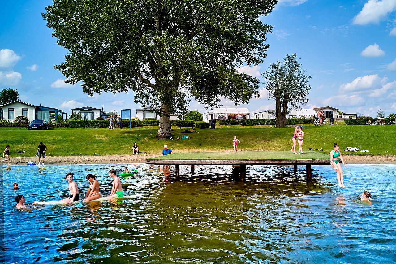 Activit�s nautiques, baignade et ponton sur le lac au camping CAPFUN Groene Eiland � Appeltern.