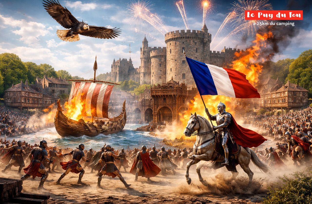 Spectacle historique grandiose au Puy du Fou, attraction incontournable � proximit�.