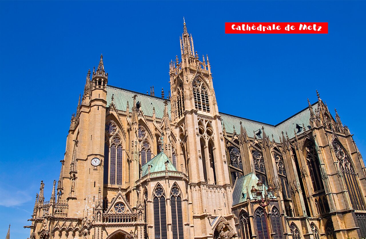 Majestueuse Cath�drale Saint-�tienne de Metz, monument historique � visiter en Moselle.