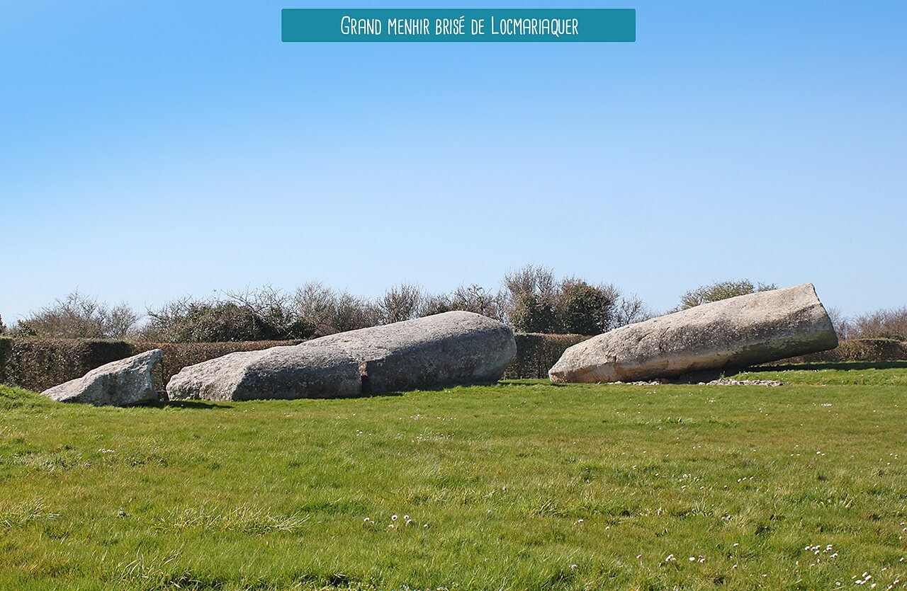 Grand Menhir Bris� de Locmariaquer, site m�galithique historique � visiter en Bretagne.