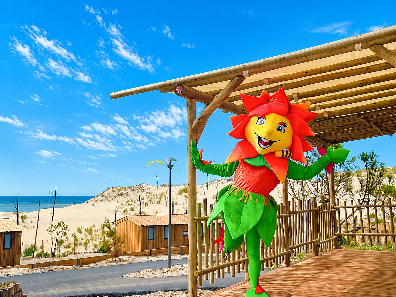 Mascotte, plage, h�bergements au camping CLICOCHIC Petit Nice � PYLA SUR MER (33).