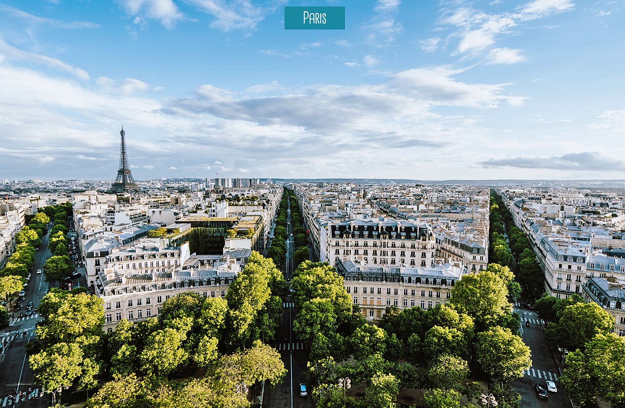 Eiffel Tower and Parisian boulevards, city to visit in �le-de-France.